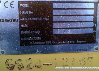 Motoniveladora Komatsu GD 521_A 1E, 1999, 22.238 horas.