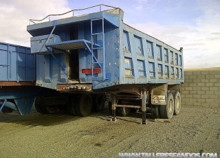 Tipper trailer bran Pepin, 2 axels double wheel, spring suspension, year 1990