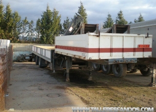 Plataform two axel with crane Hiab type 965