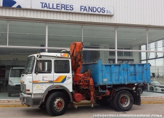 Tipper truck  IVECO 190-36T, year 1989, with bed, manual, with crane Valman 17080AW.