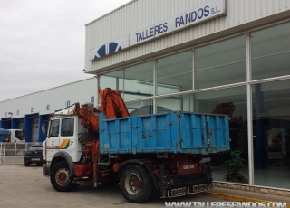 Tipper truck  IVECO 190-36T, year 1989, with bed, manual, with crane Valman 17080AW.