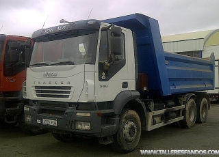 Camión Dumper IVECO AD380T38, 6x4, con caja Danima, año 2006, 129100km.