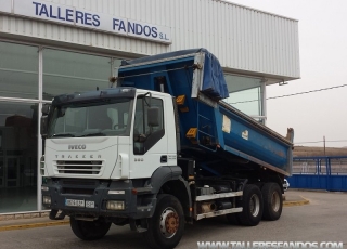 Tipper Truck IVECO AD380T38W, 6x6, year 2006, 156.426km, with cover.