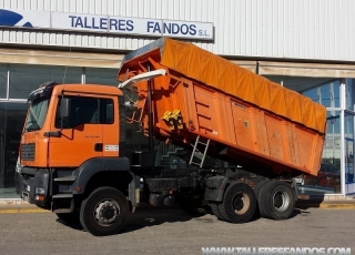 Tipper MAN TG 390A, 6x6, with Meiller box, year 2004, 196.042km, manual, good conditions.