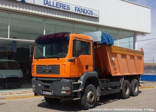 Dumper MAN TGA 360A, 6x4 del año 2004, con caja Meiller con sobrelateral, 16m3