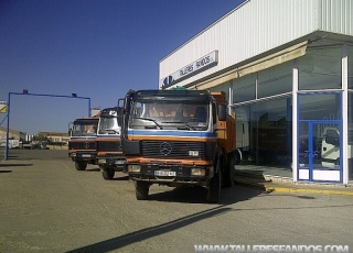 Three used tipper brand Mercedes, 2 models 2629AK 6x6, one model 2635AK 6x6, years 1989 and 1991.