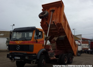 Dumper Mercedes Benz 2635, 6x6, año 1.991, grupo grande, caja Meiller Kipper y neumaticos en buen estado.