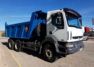 Tipper Renault 420.34 6x4, year 2005 with Meiller Kipper box.